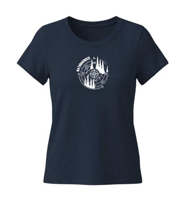 Naturmensch T-Shirt Damen Dunkelblau (French Navy) – Produktbild (155 g/m² Bio-Baumwolle, tailliert) von Rad&Rucksack