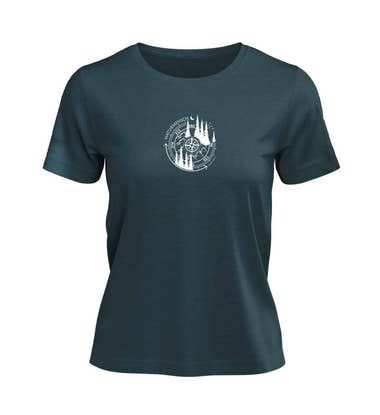 Naturmensch T-Shirt Damen Blaugrün (Stargazer) – Produktbild (100% Bio-Baumwolle) von Rad&Rucksack