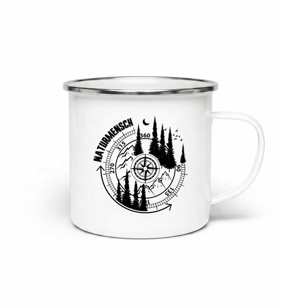 Naturmensch | Emaille Tasse von Rad&Rucksack - am Model präsentiert