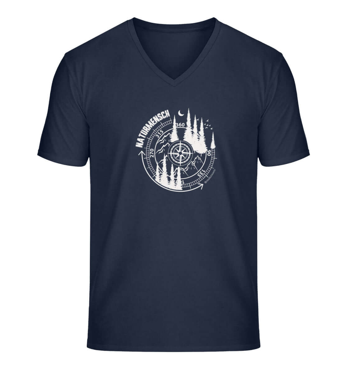 Naturmensch | Herren V-Neck Premium Organic T-Shirt in French Navy von Rad&Rucksack