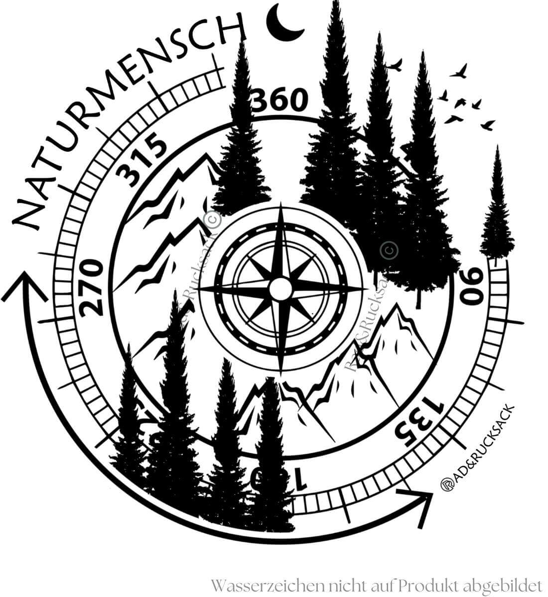 Naturmensch | Unisex Organic Hoodie von Rad&Rucksack - Detailansicht