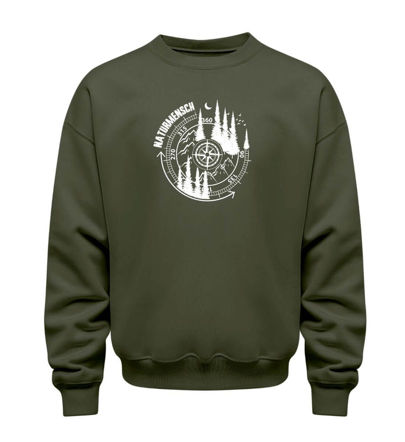 Naturmensch Pullover in Olivgrün (Khaki) – Produktbild (350 g/m² Bio-Baumwolle) von Rad&Rucksack