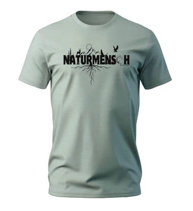 Naturmenschen T-Shirt Herren Salbeigrün (Aloe) – Produktbild (100% Bio-Baumwolle) von Rad&Rucksack