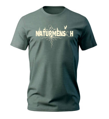Naturmenschen T-Shirt Herren Meeresgrün (Green Bay) – Produktbild (100% Bio-Baumwolle) von Rad&Rucksack