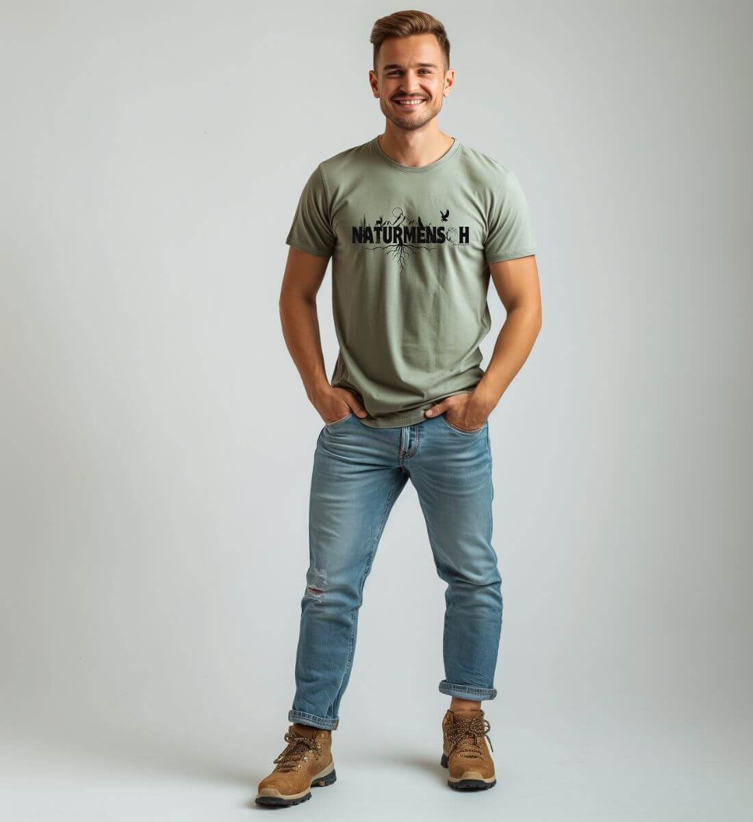 Naturmenschen | Herren Premium Organic T-Shirt von Rad&Rucksack - weitere Modelansicht 2