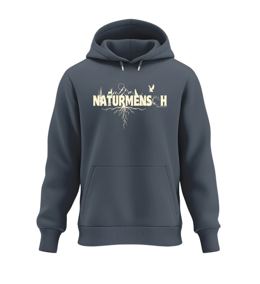 Naturmenschen | Unisex Organic Hoodie in India Ink Grey von Rad&Rucksack