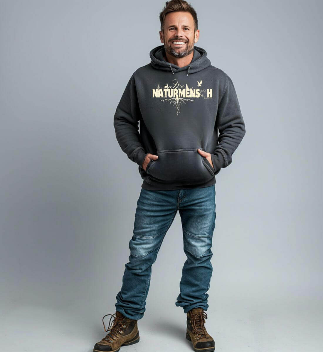 Naturmenschen | Unisex Organic Hoodie von Rad&Rucksack - Detailansicht