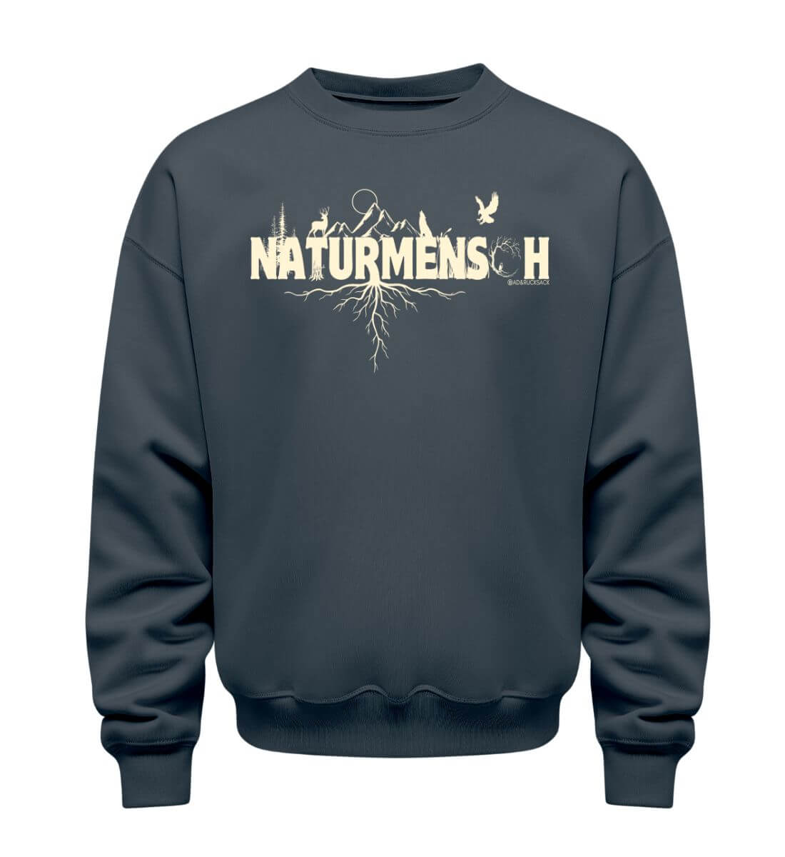 Naturmenschen | Unisex Organic Pullover in India Ink Grey von Rad&Rucksack