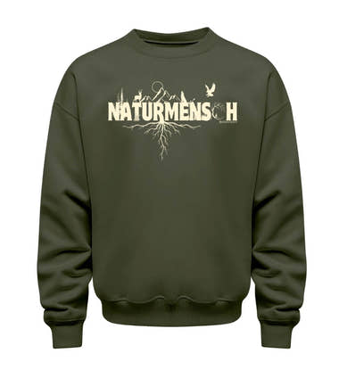 Naturmenschen Pullover in Olivgrün (Khaki) – Produktbild (350 g/m² Bio-Baumwolle) von Rad&Rucksack