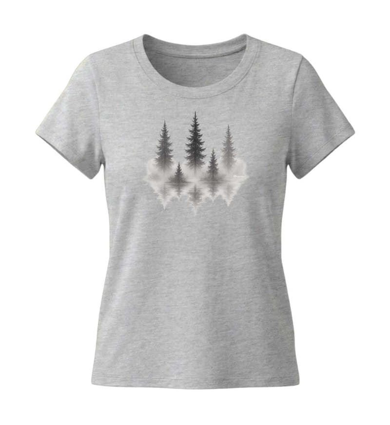 Nebelwald | Damen Premium Organic T-Shirt (Fitted) in Heather Grey von Rad&Rucksack