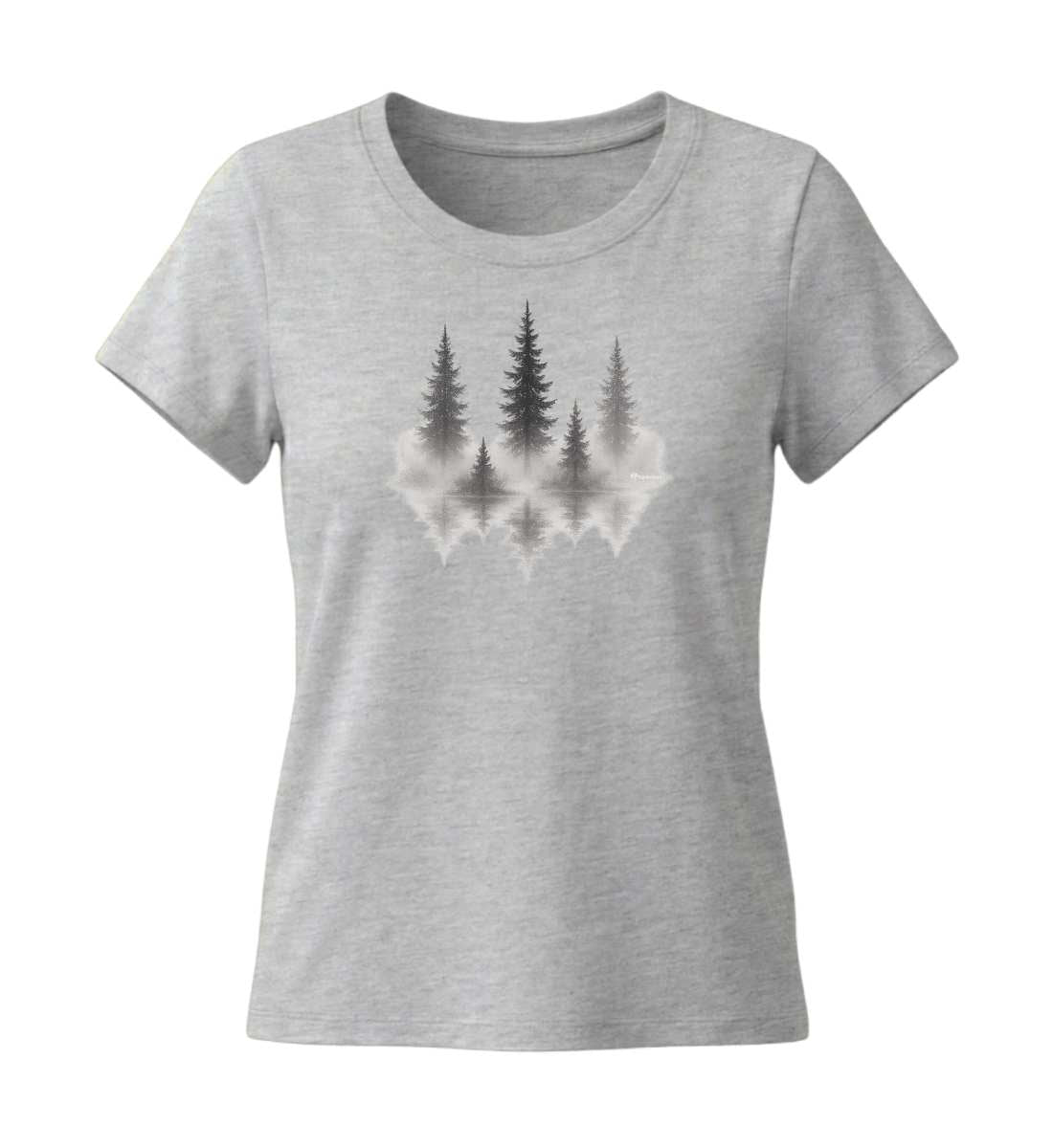 Nebelwald | Damen Premium Organic T-Shirt (Fitted) in Heather Grey von Rad&Rucksack