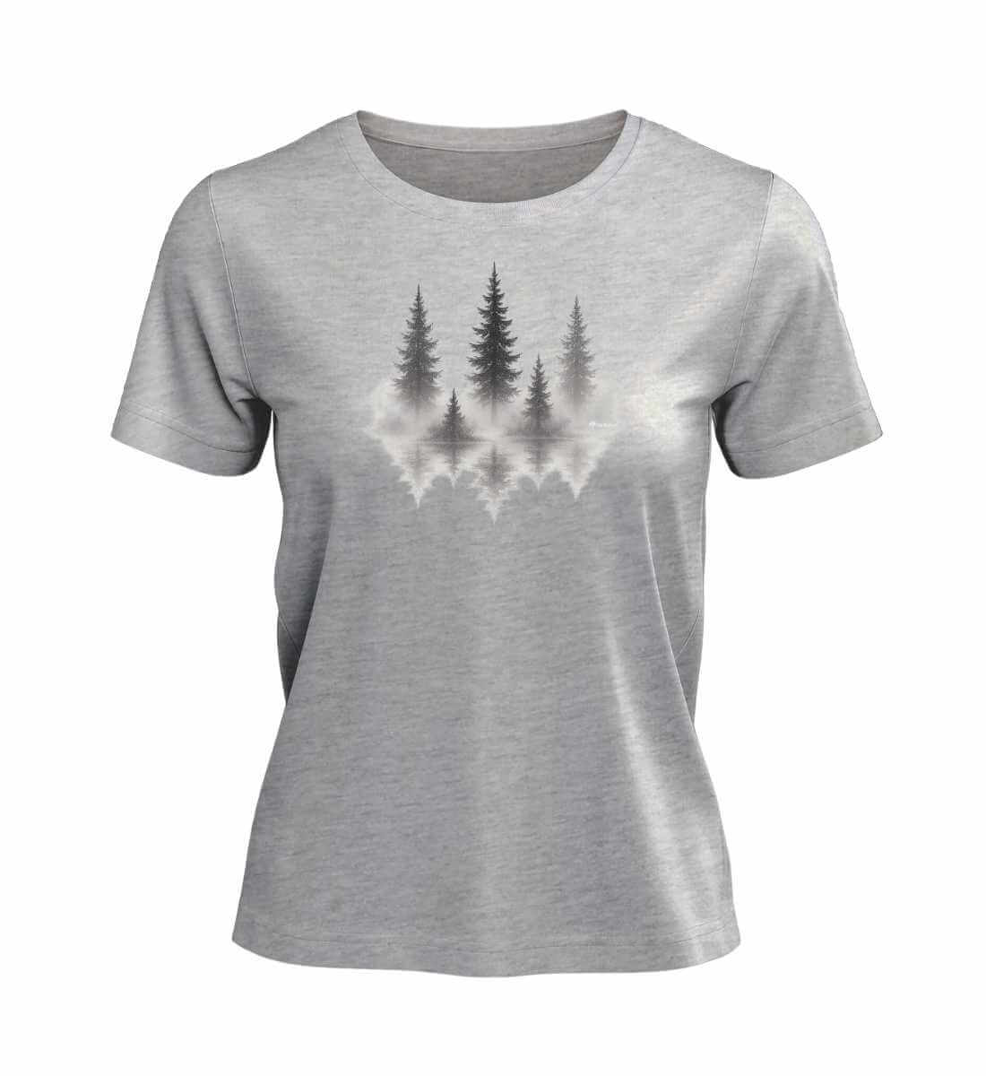 Nebelwald | Damen Premium Organic T-Shirt in Heather Grey von Rad&Rucksack