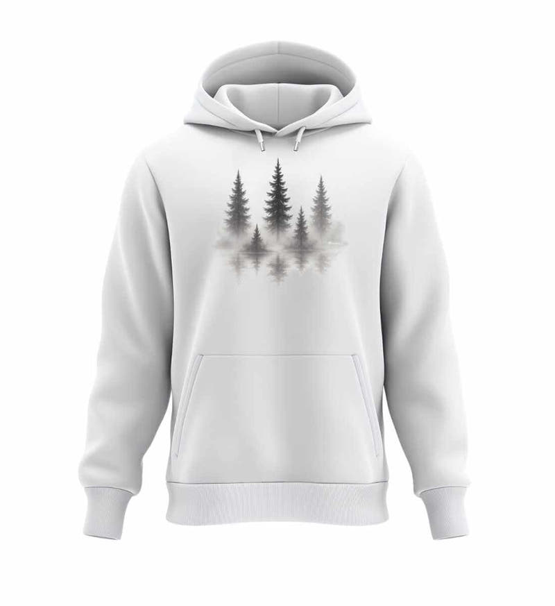 Nebelwald | Unisex Organic Hoodie in White von Rad&Rucksack