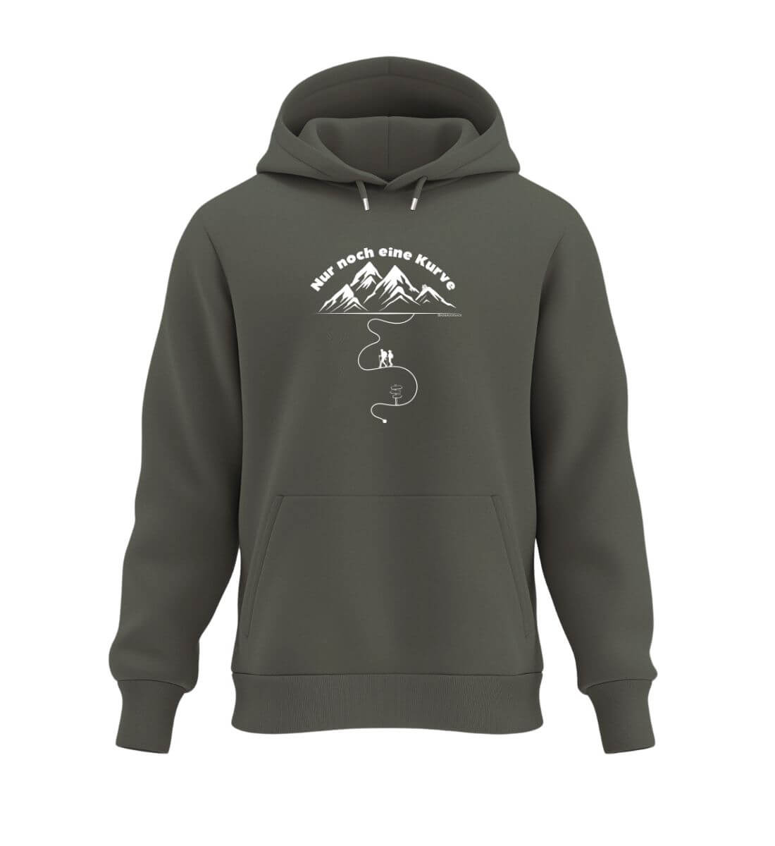 Nur noch eine Kurve | Unisex Organic Hoodie in Khaki von Rad&Rucksack