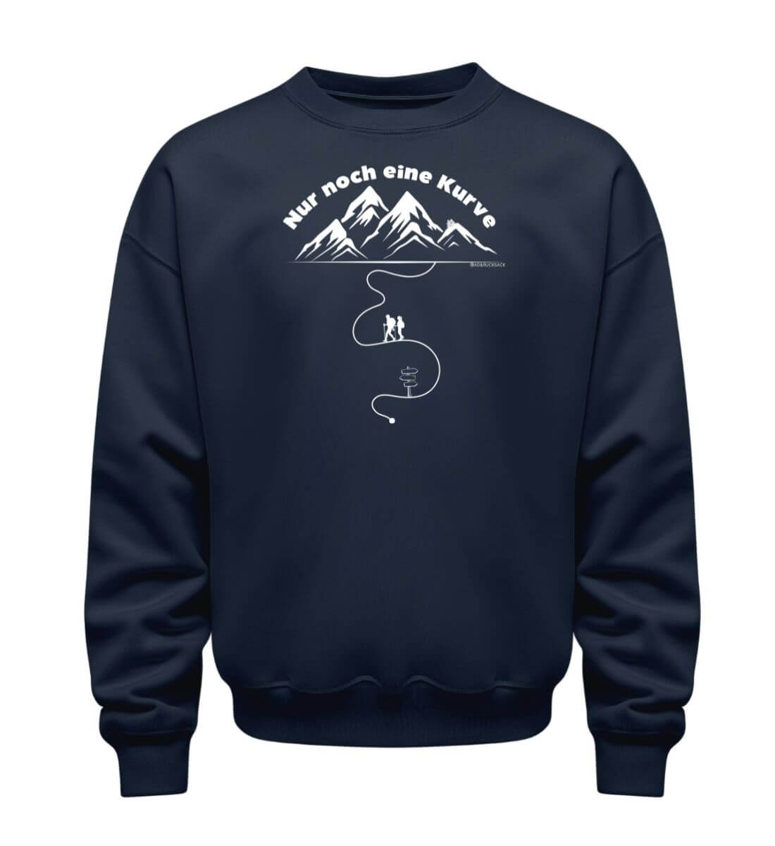 Nur noch eine Kurve | Unisex Organic Pullover in French Navy von Rad&Rucksack