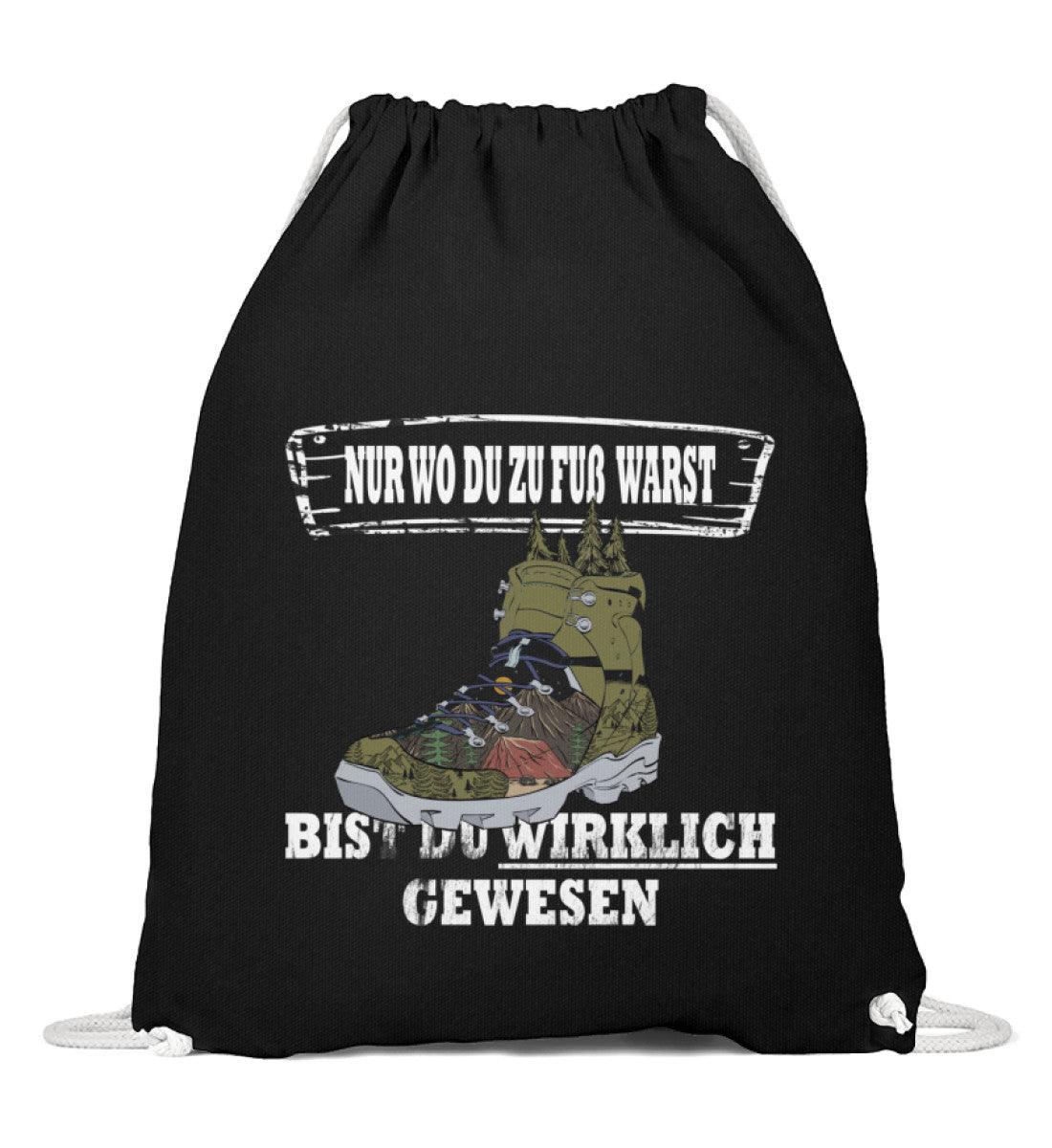 Nur wo du zu Fuß warst | Baumwoll Gymsac in Schwarz von Rad&Rucksack