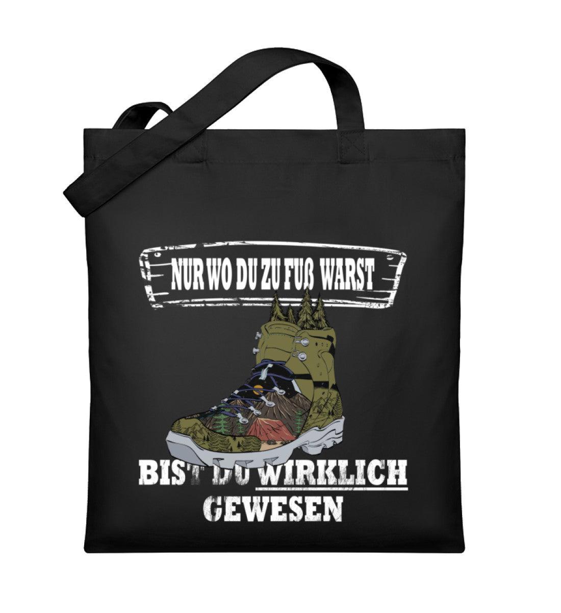 Nur wo du zu Fuß warst | Organic Jutebeutel in Schwarz von Rad&Rucksack