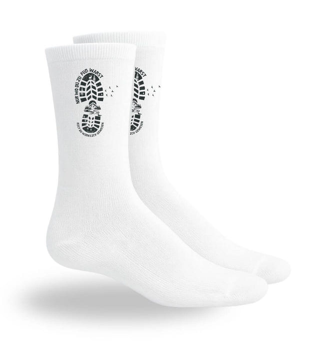 Nur Wo Du zu Fuß Warst Sportsocken – Modelbild (atmungsaktives Mesh-Fußbett) von Rad&Rucksack