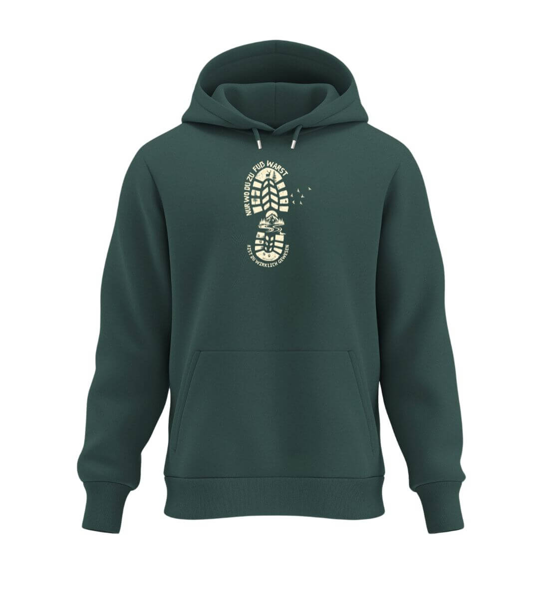 Nur wo du zu Fuß warst | Unisex Organic Hoodie in Glazed Green von Rad&Rucksack