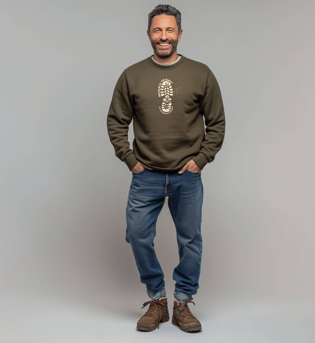 Nur wo du zu Fuß warst | Unisex Organic Pullover von Rad&Rucksack - weitere Modelansicht 2