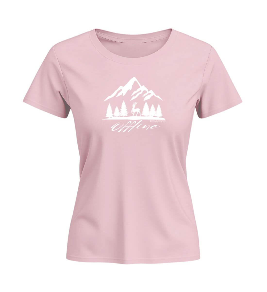Offline Berg | Damen Premium Organic T-Shirt (Fitted) in Cotton Pink von Rad&Rucksack