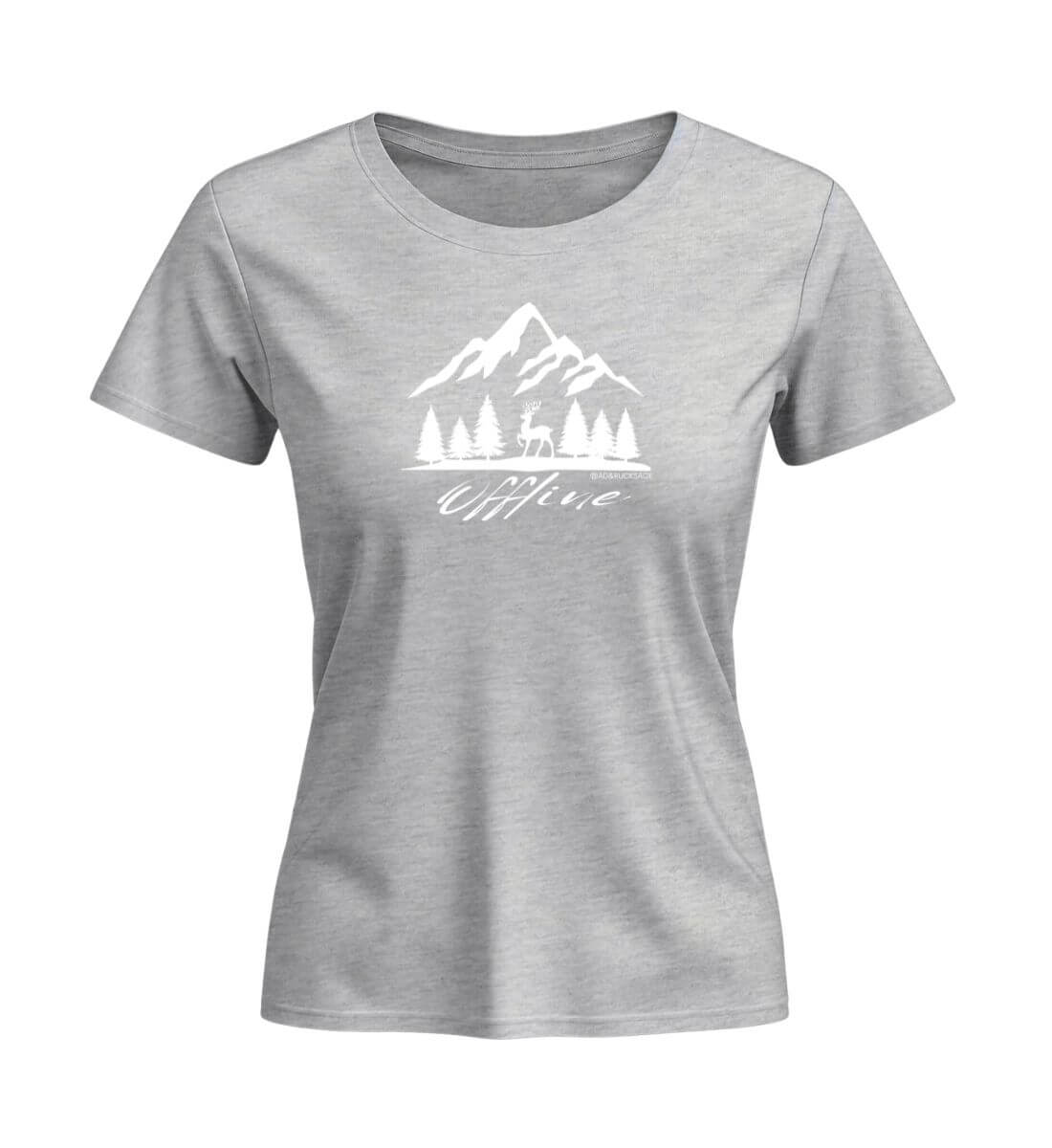 Offline Berg | Damen Premium Organic T-Shirt (Fitted) in Heather Grey von Rad&Rucksack