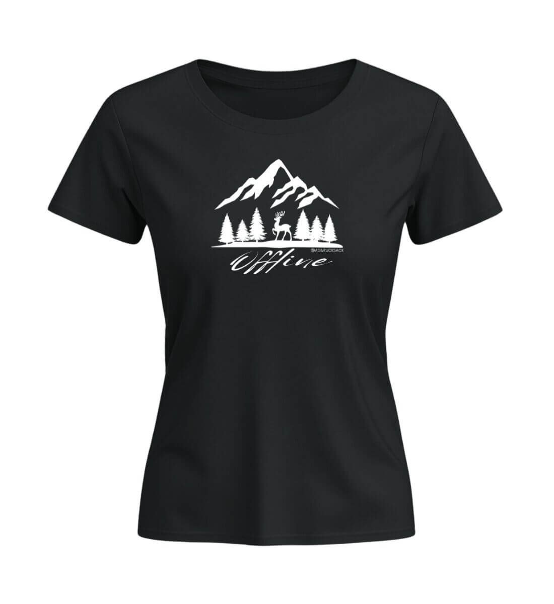 Offline Berg | Damen Premium Organic T-Shirt (Fitted) in Schwarz von Rad&Rucksack