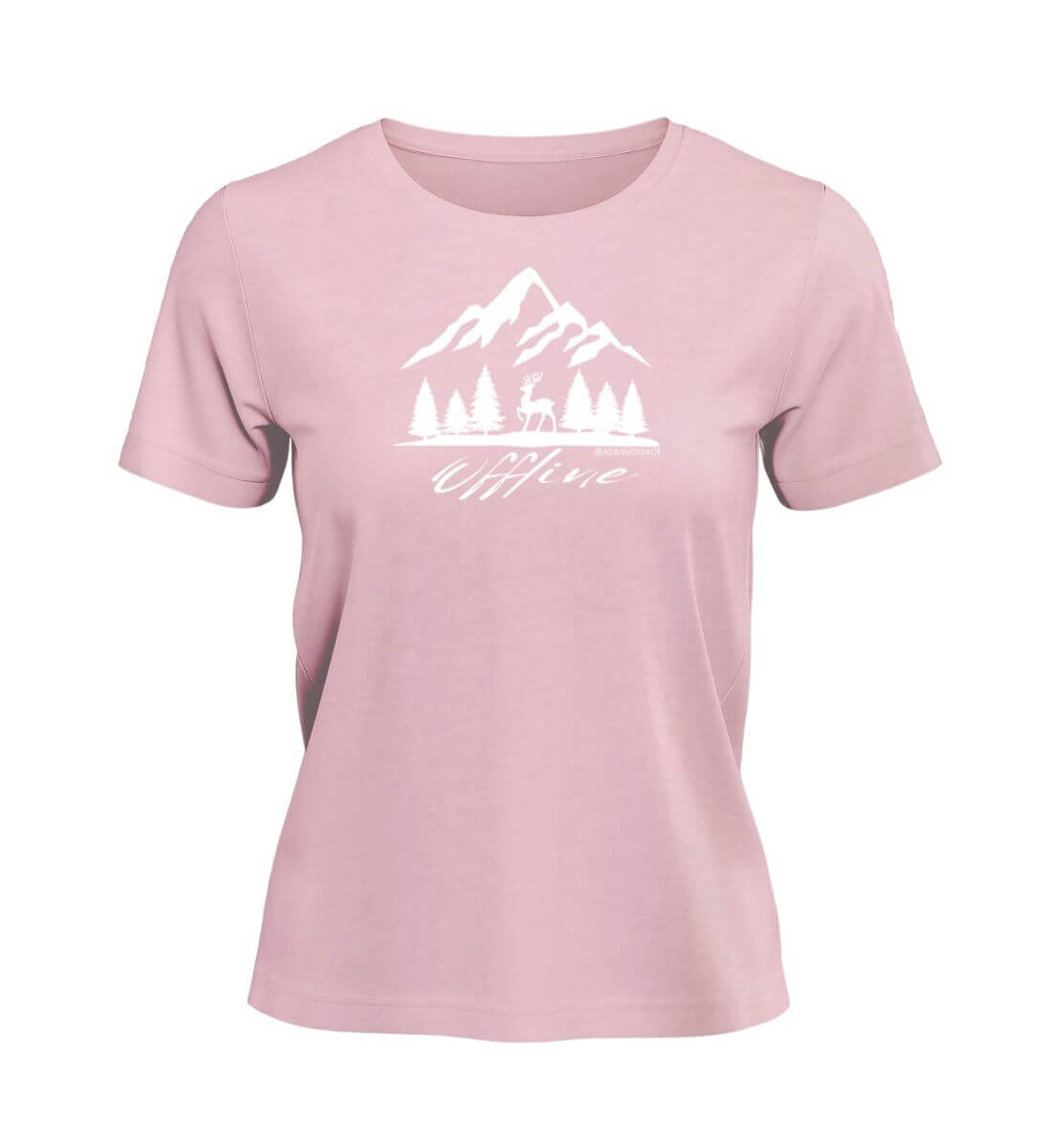 Offline Berg  | Damen Premium Organic T-Shirt in Cotton Pink von Rad&Rucksack