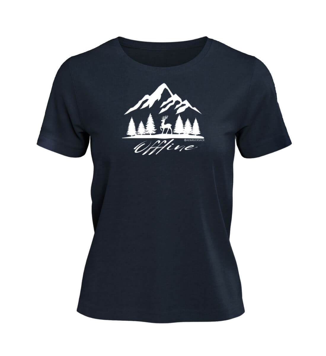 Offline Berg  | Damen Premium Organic T-Shirt in French Navy von Rad&Rucksack