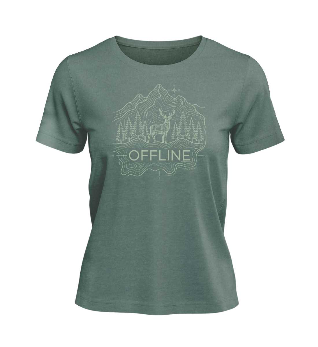 Offline Berg | Damen Premium Organic T-Shirt (Muser) in Green Bay von Rad&Rucksack