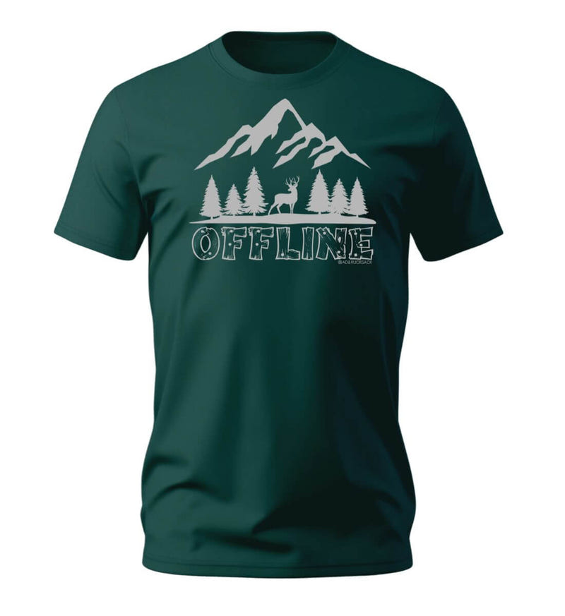 Offline Berg Bio T-Shirt Herren in Tannengrün (Glazed Green) – Produktbild (100% Bio-Baumwolle) von Rad&Rucksack