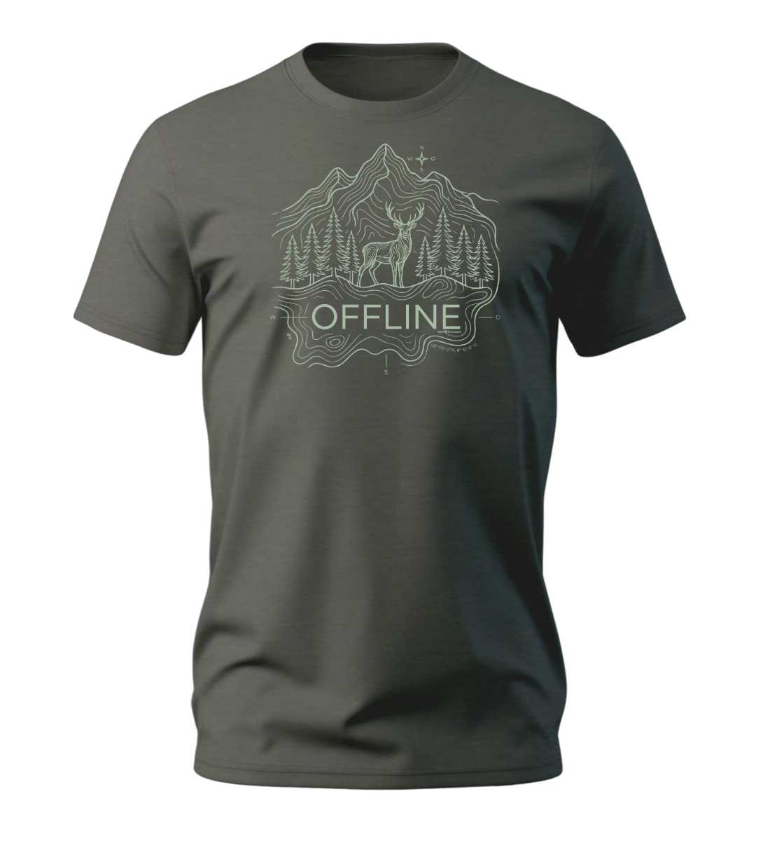 Offline Berg | Herren Premium Organic T-Shirt in Khaki von Rad&Rucksack