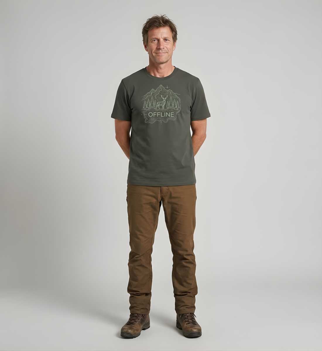 Offline Berg | Herren Premium Organic T-Shirt von Rad&Rucksack - weitere Modelansicht 2