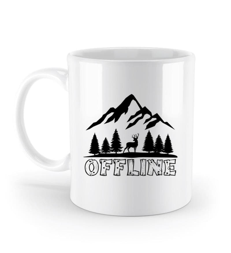 Offline Berg  | Kaffeetasse in Weiß von Rad&Rucksack