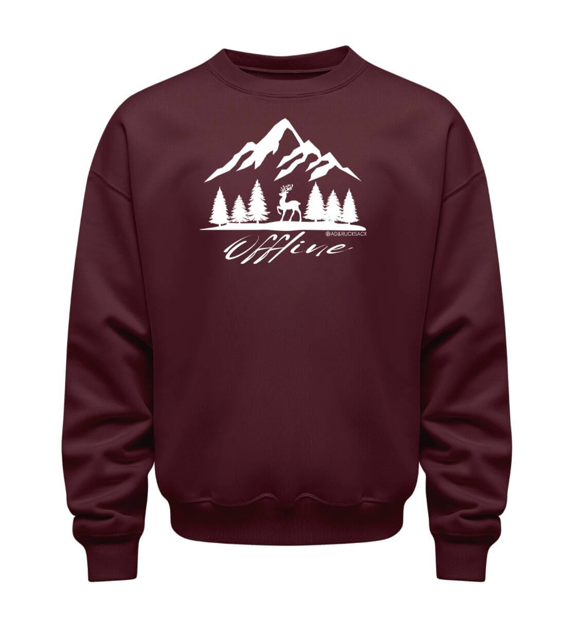 Offline Berg | Unisex Organic Pullover in Burgundy von Rad&Rucksack