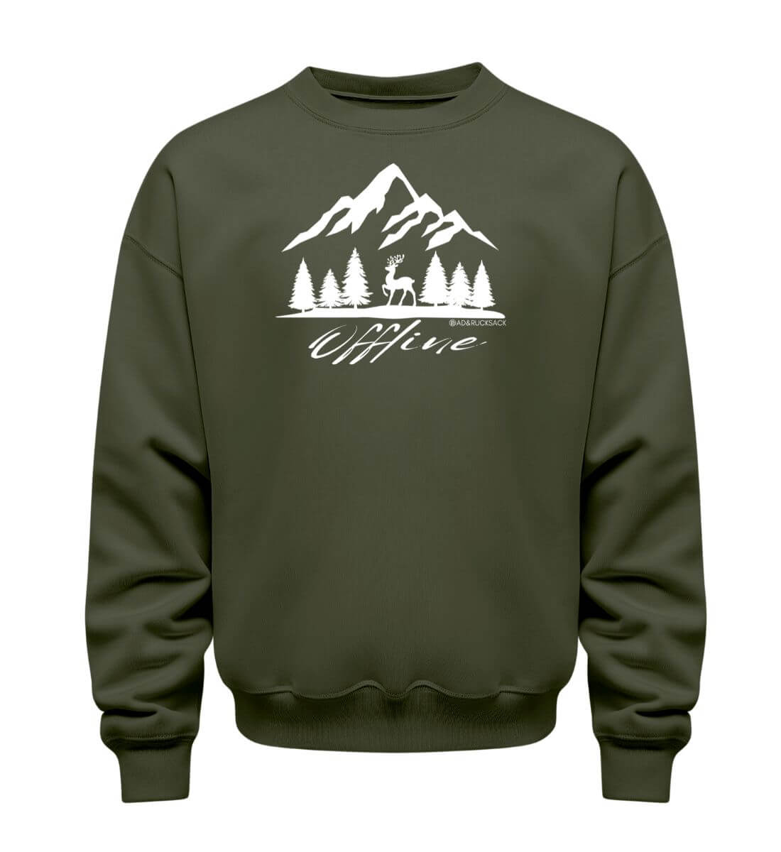 Offline Berg | Unisex Organic Pullover in Khaki von Rad&Rucksack