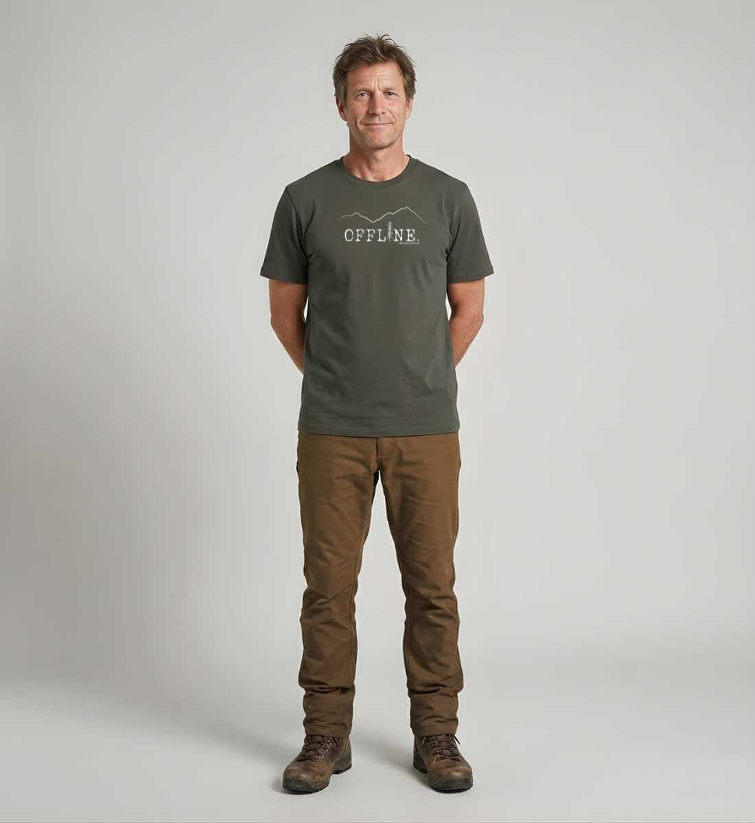 Offline. | Herren Premium Organic T-Shirt von Rad&Rucksack - Detailansicht