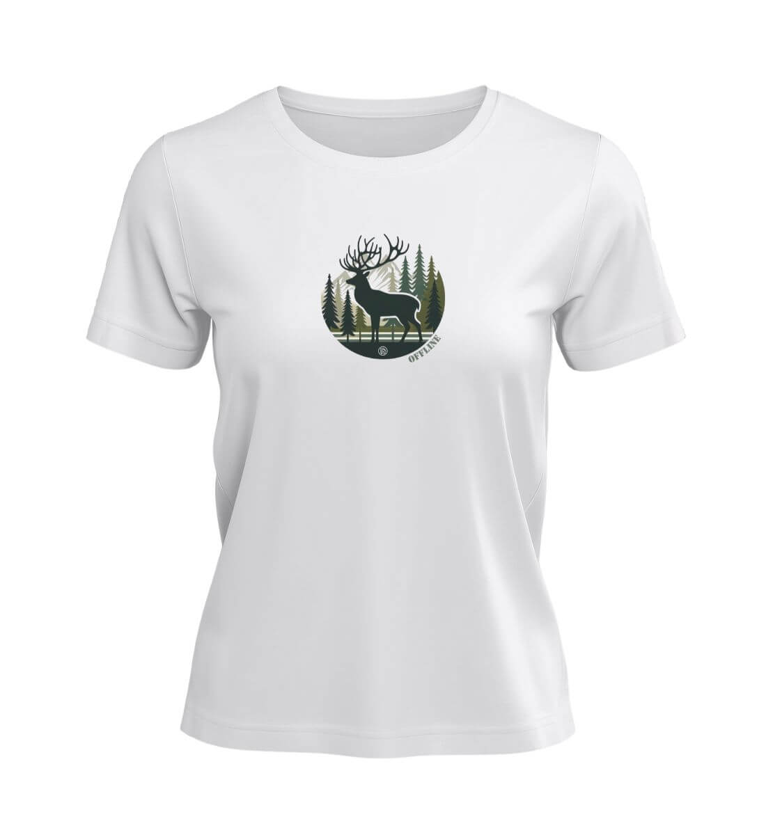 Offline Hirsch | Damen Premium Organic T-Shirt in White von Rad&Rucksack