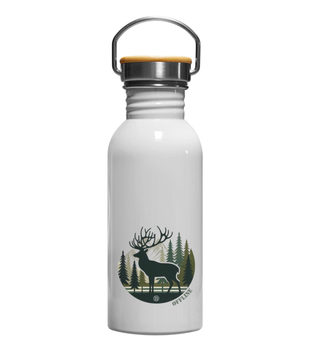 Offline Hirsch | Edelstahl Trinkflasche in Weiß von Rad&Rucksack