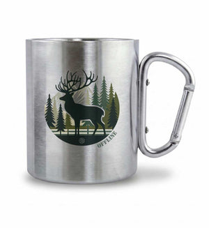Offline Hirsch | Edelstahltasse mit Karabinergriff