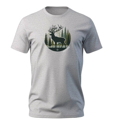 Offline Hirsch T-Shirt Herren Grau-Melange (Heather Grey) – Produktbild (100% Bio-Baumwolle) von Rad&Rucksack