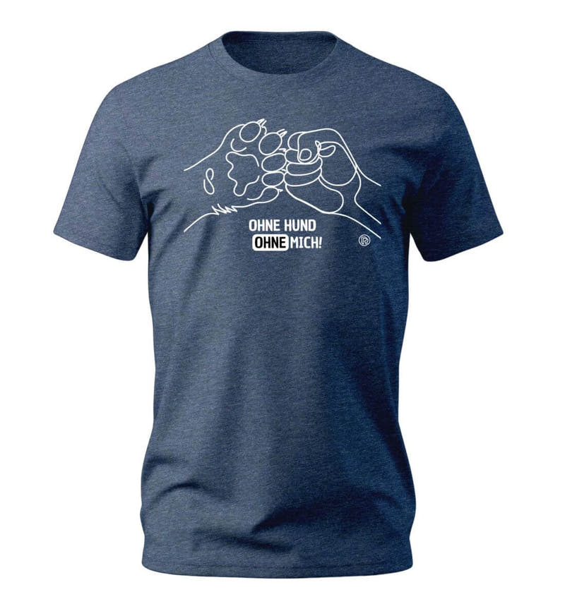 Ohne Hund ohne mich | Herren Premium Organic T-Shirt in Dark Heather Blue von Rad&Rucksack