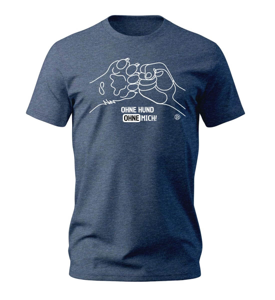 Ohne Hund ohne mich | Herren Premium Organic T-Shirt in Dark Heather Blue von Rad&Rucksack