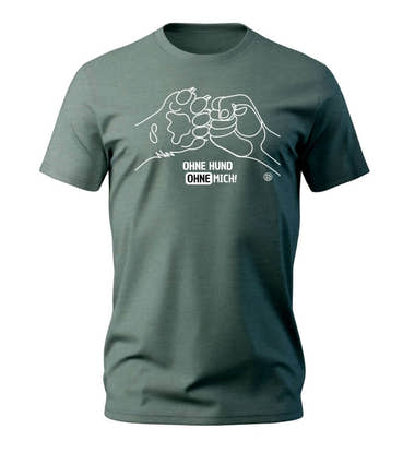 Ohne Hund ohne Mich T-Shirt Herren Meeresgrün (Green Bay) – Produktbild (100% Bio-Baumwolle) von Rad&Rucksack