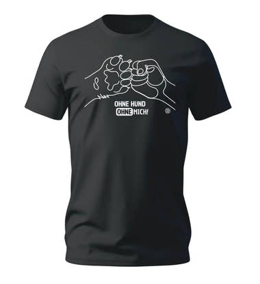 Ohne Hund ohne Mich T-Shirt Herren Schwarz – Produktbild (100% Bio-Baumwolle) von Rad&Rucksack