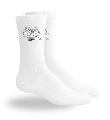 Ohne Hund ohne Mich Sportsocken – Modelbild (atmungsaktives Mesh-Fußbett) von Rad&Rucksack