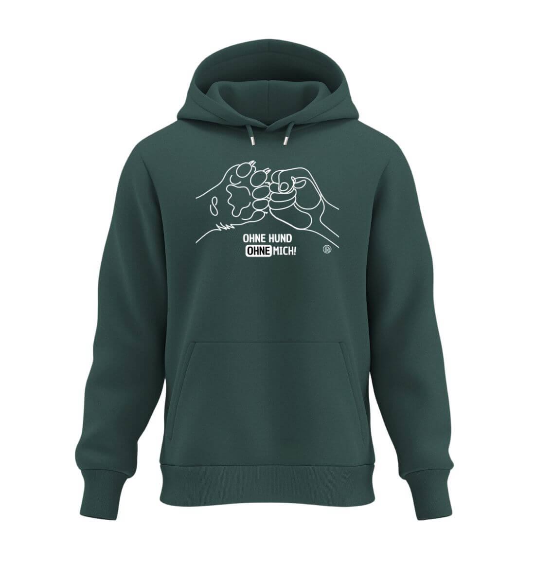 Ohne Hund ohne mich | Unisex Organic Hoodie in Glazed Green von Rad&Rucksack