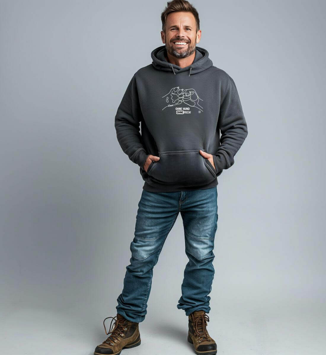 Ohne Hund ohne mich | Unisex Organic Hoodie von Rad&Rucksack - weitere Modelansicht 2