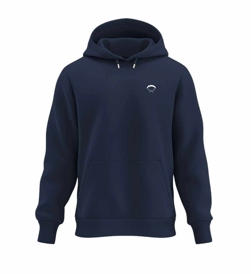 Paraglider | Unisex Organic Hoodie in French Navy von Rad&Rucksack