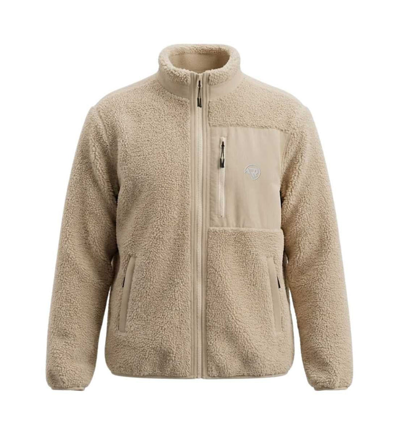 Sherpa Teddy Fleece in Sandbeige (Desert Dust) – Produktbild (350 g/m² Sherpa-Teddyfleece mit Stick) von Rad&Rucksack